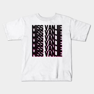 Miss Vanjie! (8) - Black Text On Pink Gradient Shadow BackDrop Kids T-Shirt